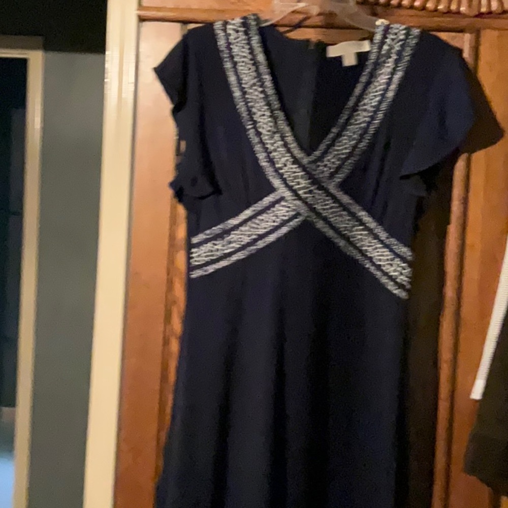 Michael Kors Navy Dress with White stitching
